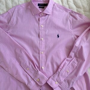 Polo by Ralph Lauren Men's Pink Classic Fit Shirt Large